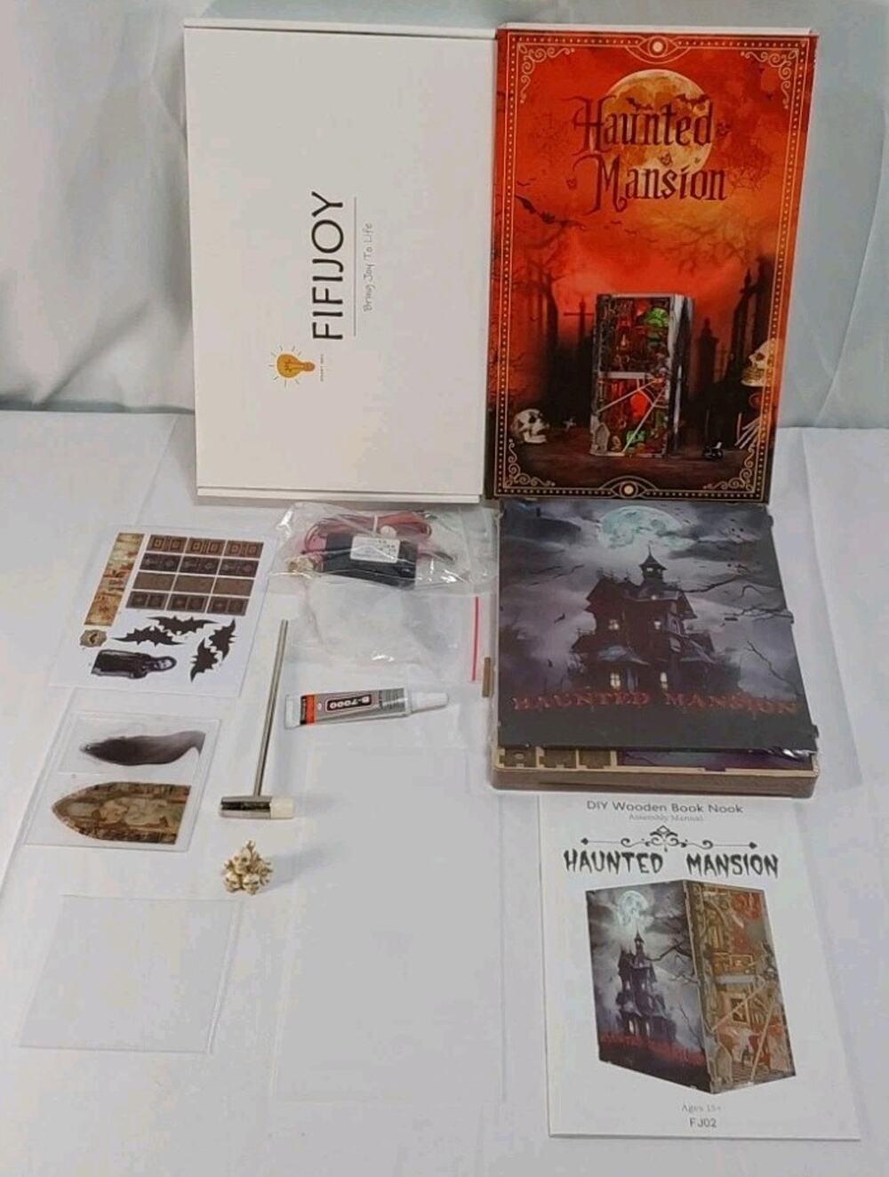 FIFIJOY Haunted Mansion DIY Wooden Book Nook Kit